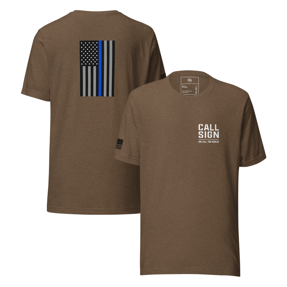 Color Line Flagg Thin Blue Line Flag Tee | Call Sign Gear – Call Sign Gear LLC
