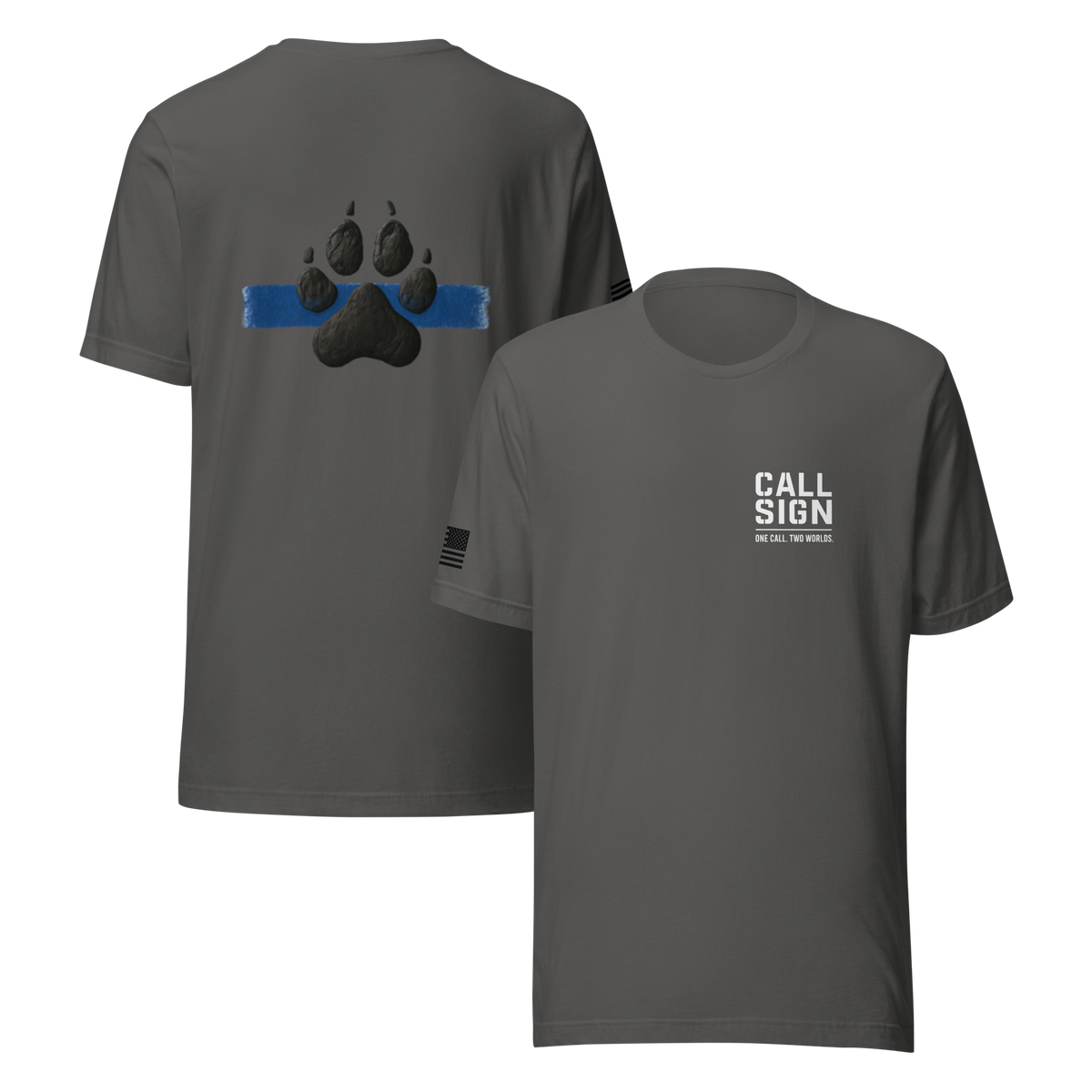 Thin Blue Line Paw Print 2 tee, law enforcement shirt, Call Sign Gear