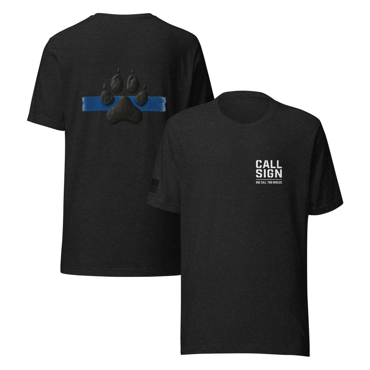 Thin Blue Line Paw Print 2 tee, law enforcement shirt, Call Sign Gear