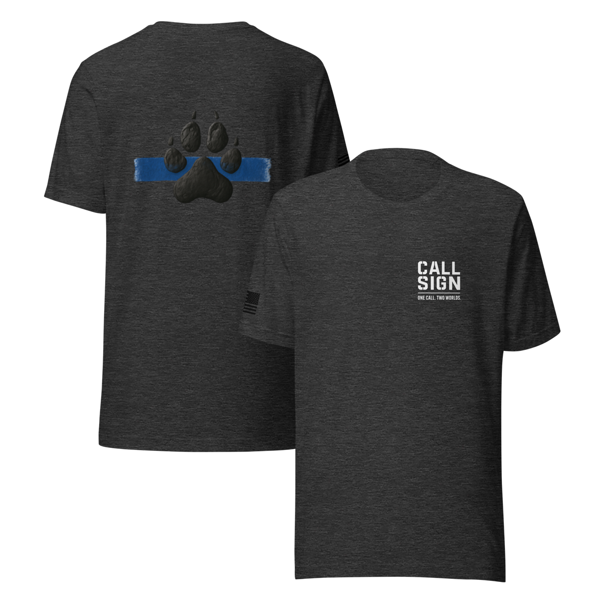Thin Blue Line Paw Print 2 tee, law enforcement shirt, Call Sign Gear