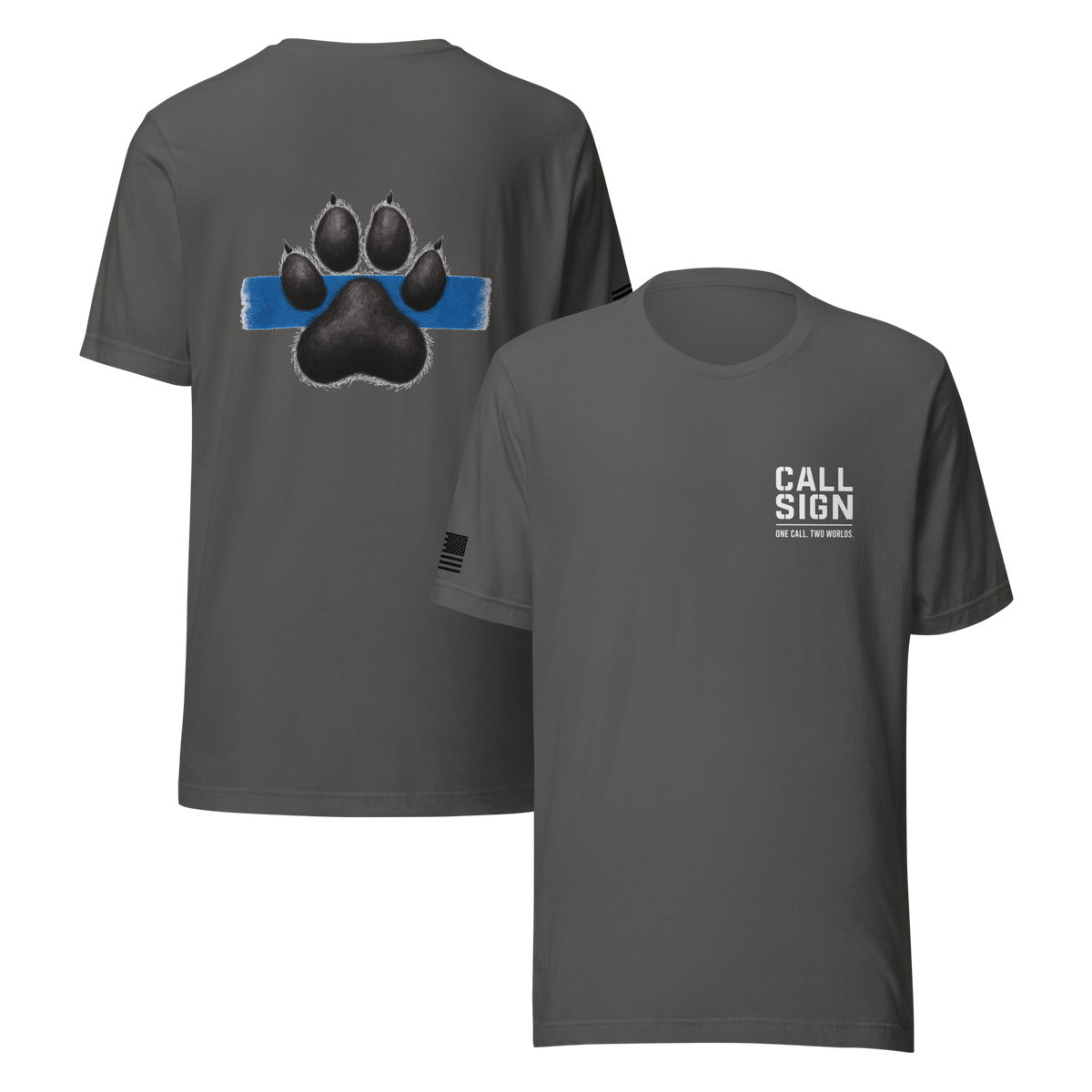 Thin Blue Line Paw Print 1 tee, law enforcement shirt, Call Sign Gear