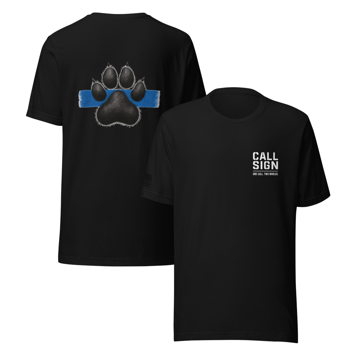 Thin Blue Line Paw Print 1 tee, law enforcement shirt, Call Sign Gear