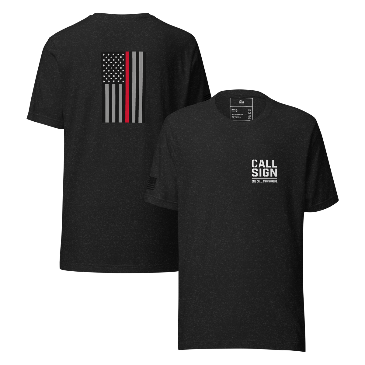 Thin Red Line Flag tee, fire shirt, Call Sign Gear