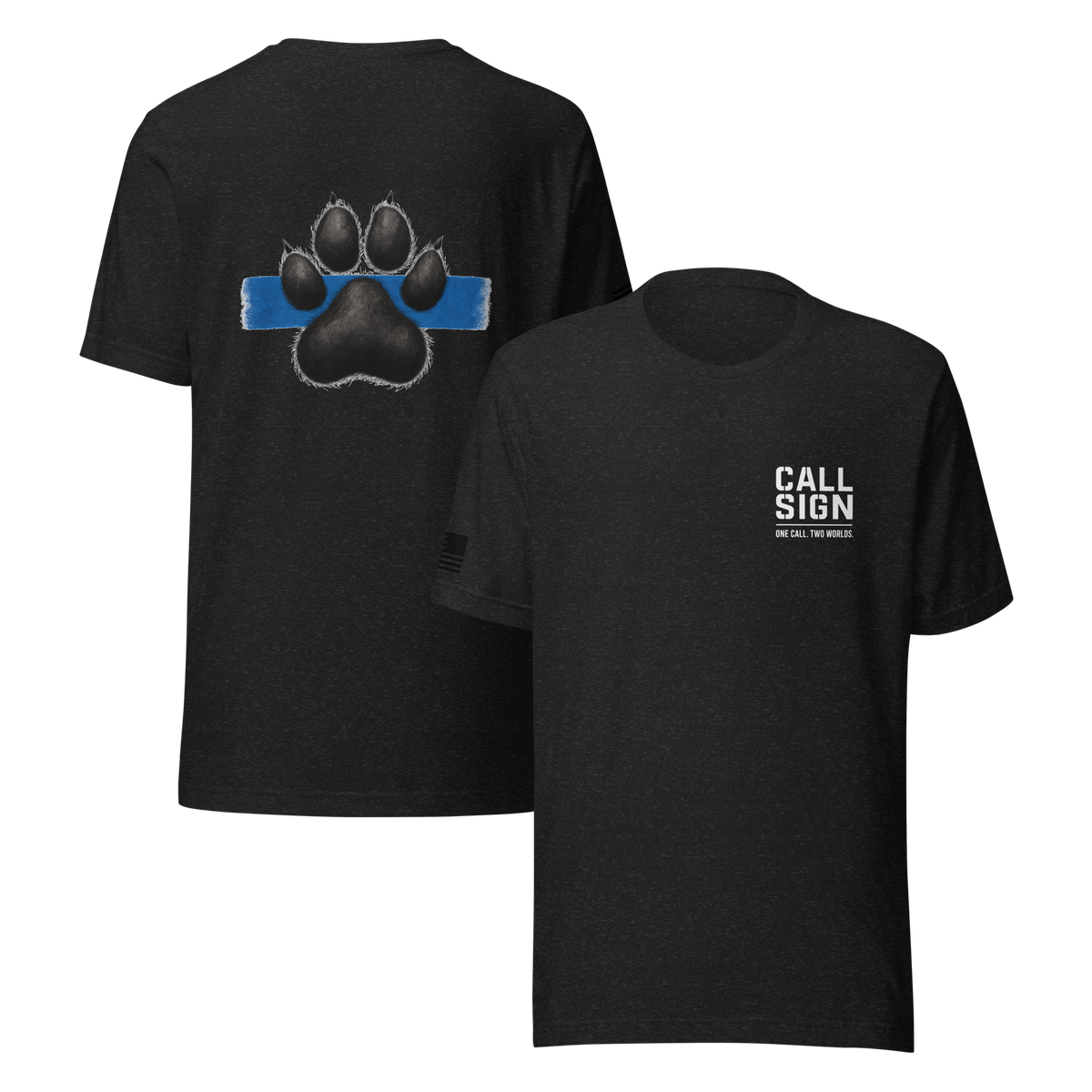 Thin Blue Line Paw Print 1 tee, law enforcement shirt, Call Sign Gear