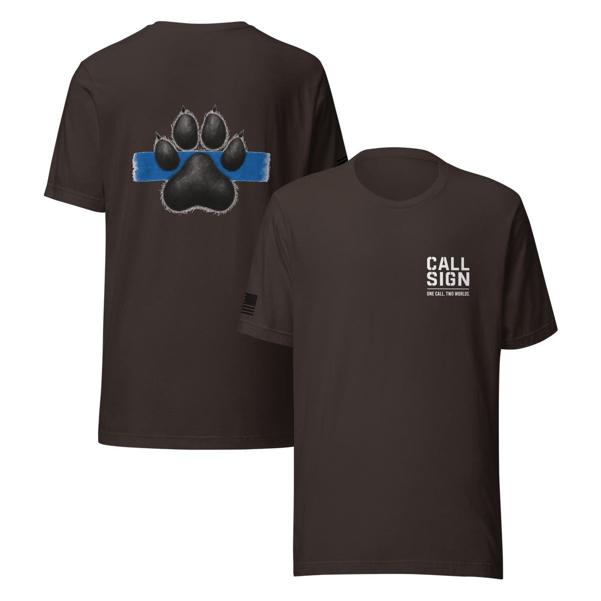 Thin Blue Line Paw Print 1 tee, law enforcement shirt, Call Sign Gear