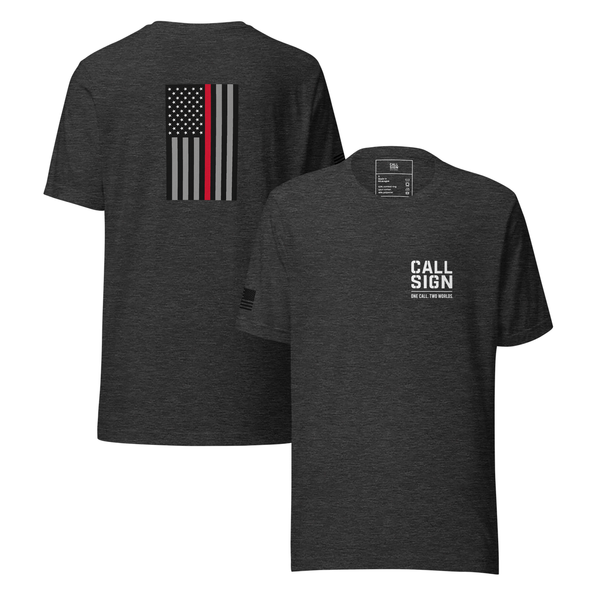 Thin Red Line Flag tee, fire shirt, Call Sign Gear