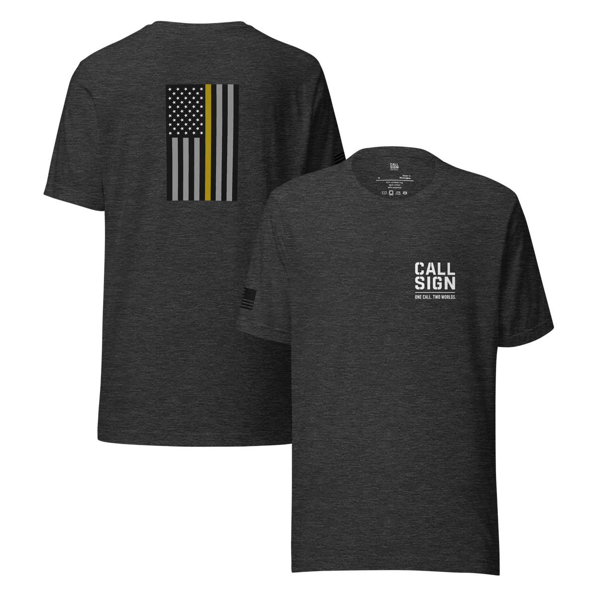Thin Gold Line Flag tee, dispatch shirt, Call Sign Gear