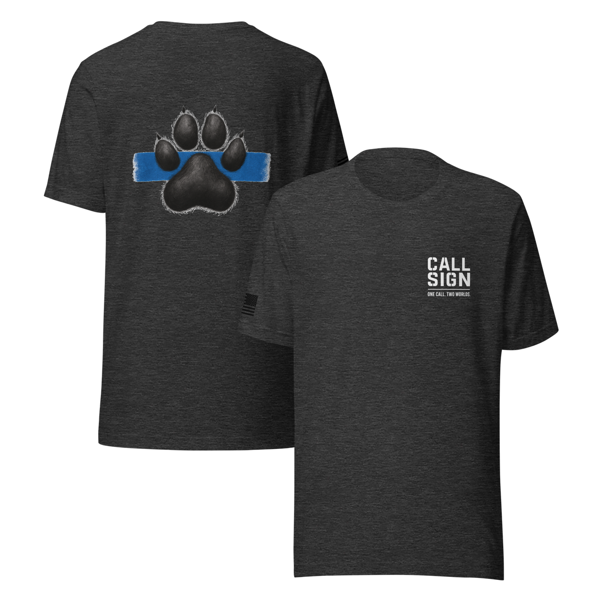 Thin Blue Line Paw Print 1 tee, law enforcement shirt, Call Sign Gear