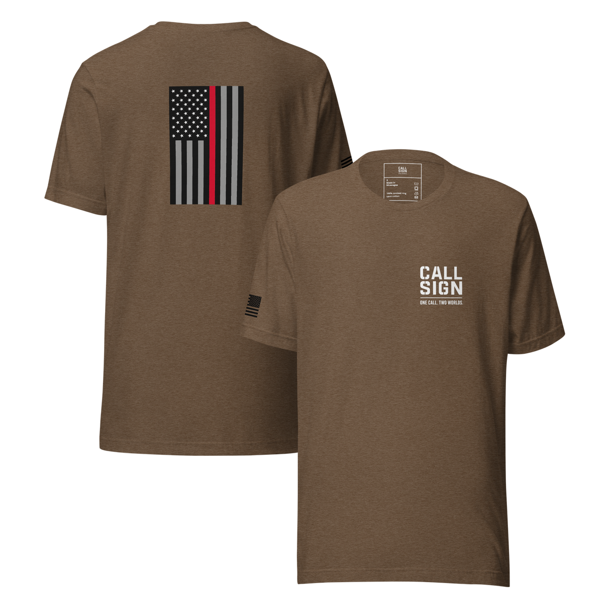 Thin Red Line Flag tee, fire shirt, Call Sign Gear