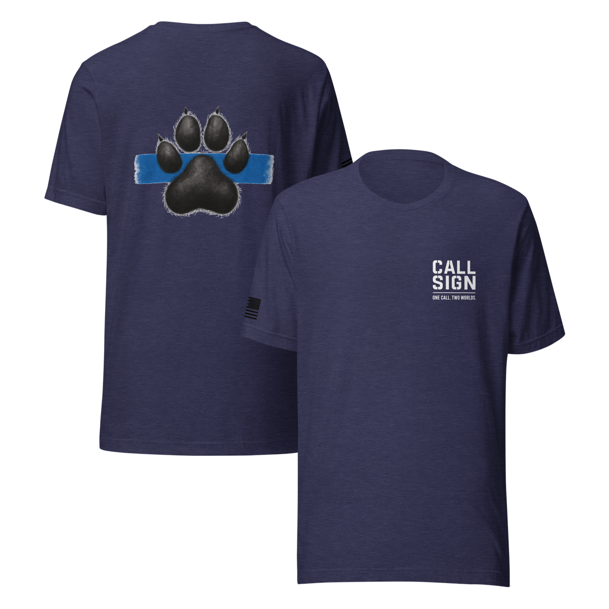 Thin Blue Line Paw Print 1 tee, law enforcement shirt, Call Sign Gear