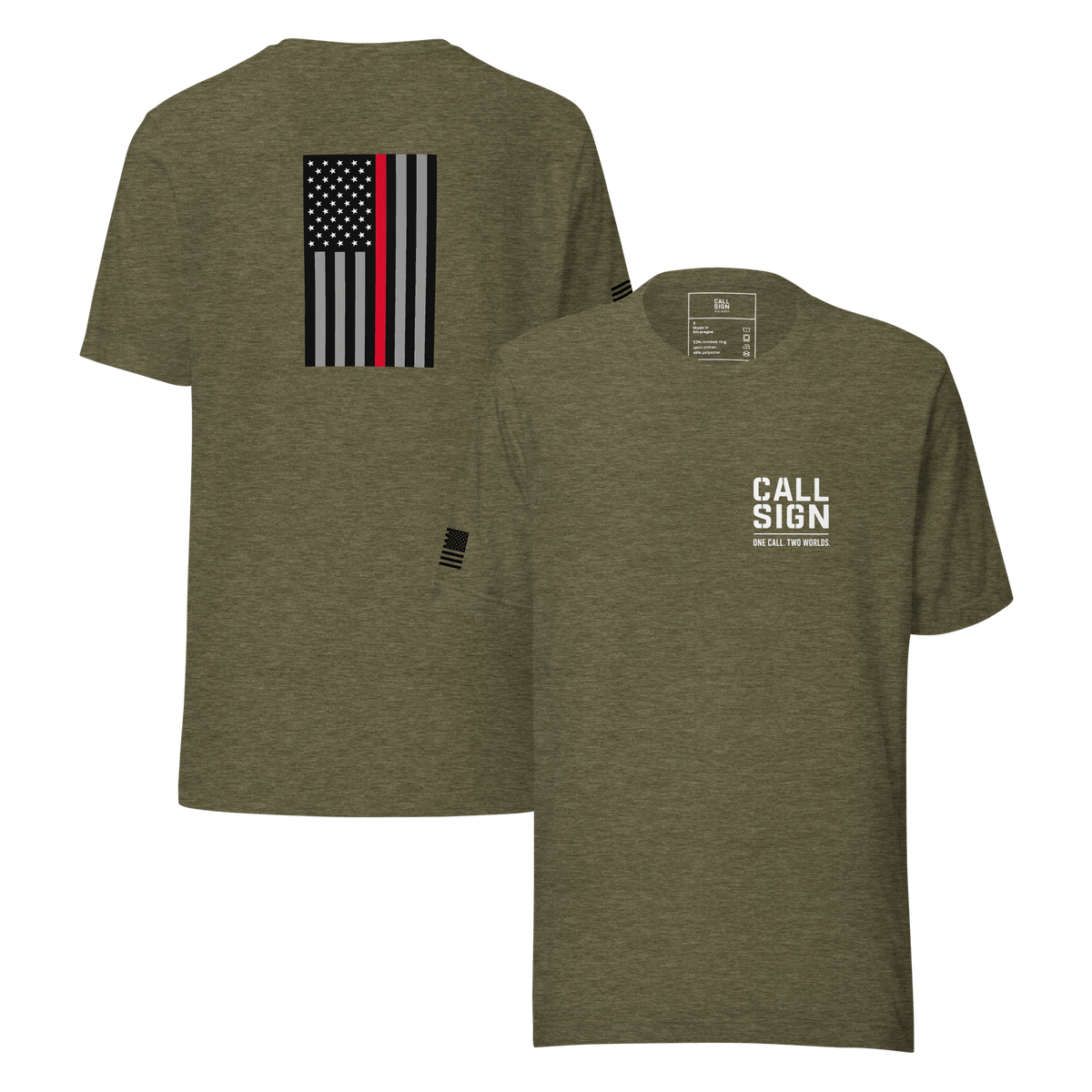 Thin Red Line Flag tee, fire shirt, Call Sign Gear