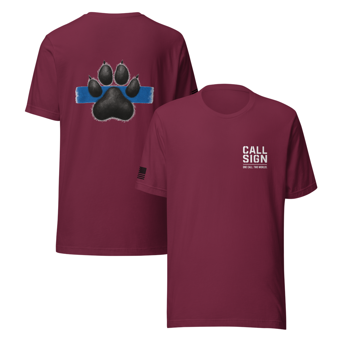 Thin Blue Line Paw Print 1 tee, law enforcement shirt, Call Sign Gear