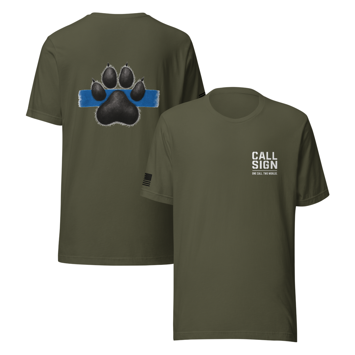 Thin Blue Line Paw Print 1 tee, law enforcement shirt, Call Sign Gear