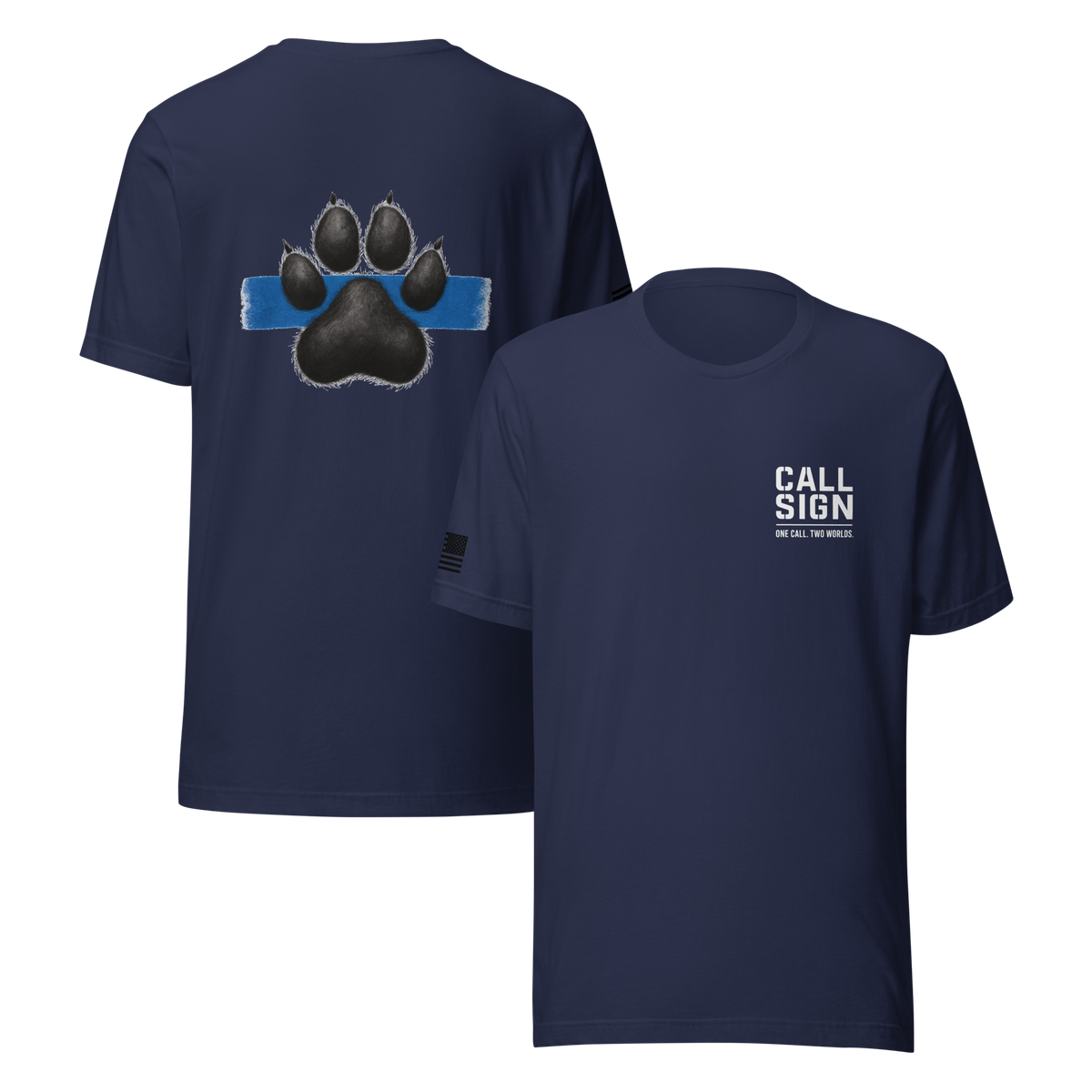 Thin Blue Line Paw Print 1 tee, law enforcement shirt, Call Sign Gear
