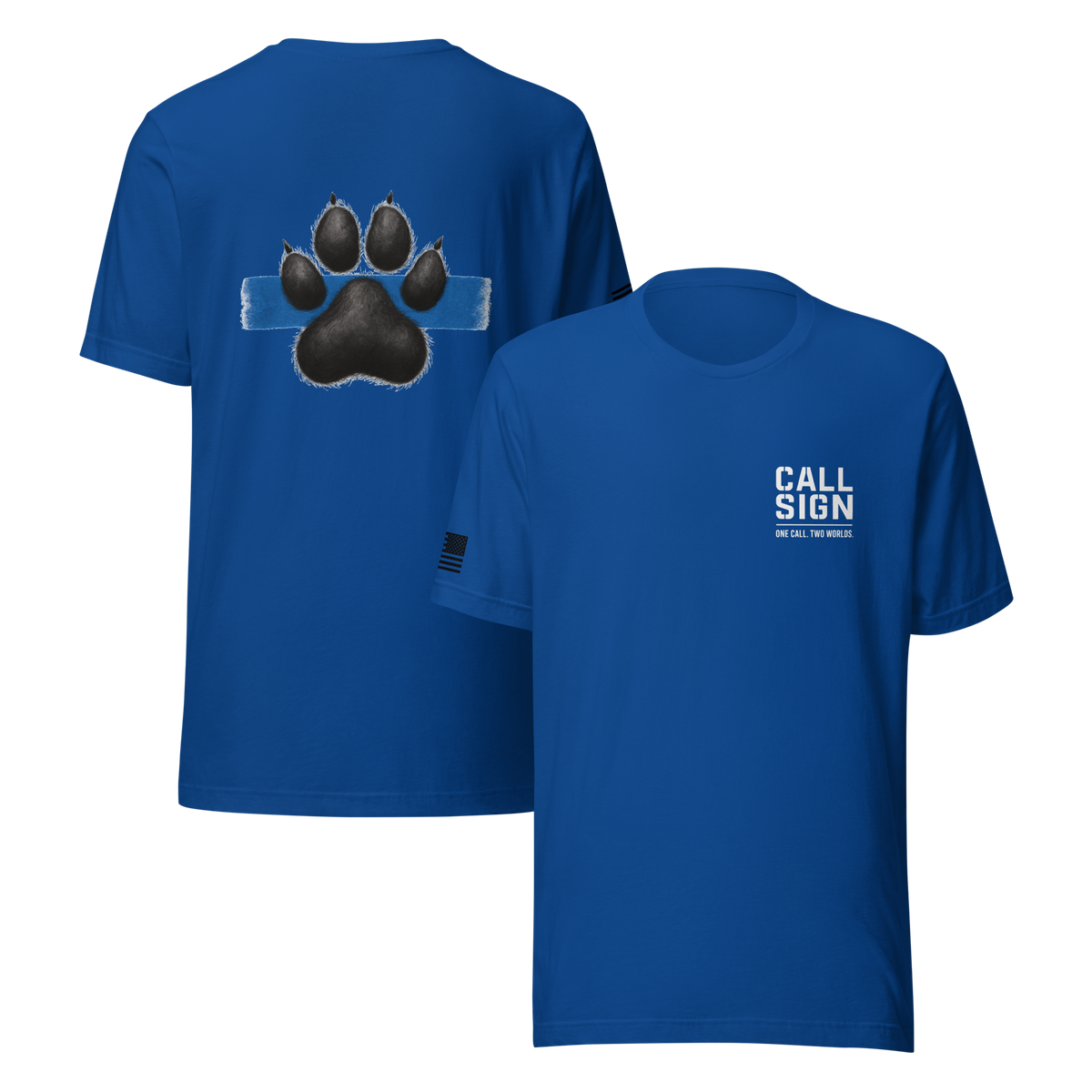 Thin Blue Line Paw Print 1 tee, law enforcement shirt, Call Sign Gear